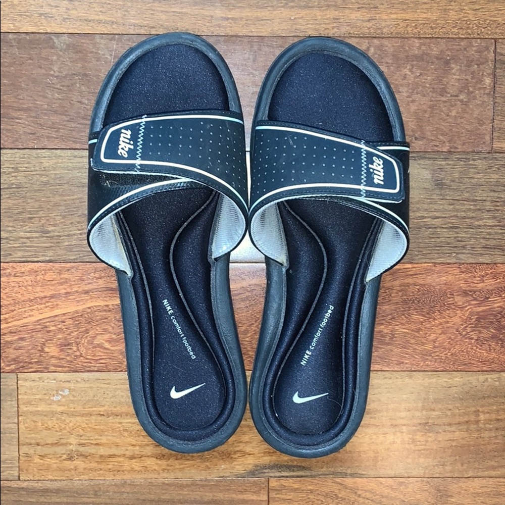 Classic Black Nike Slides